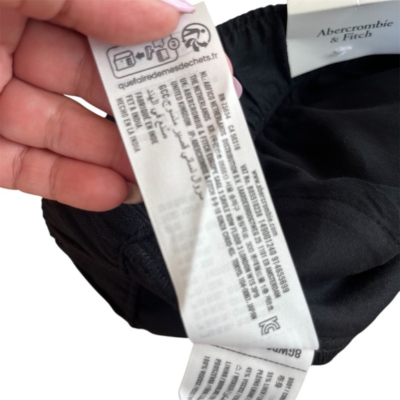 ✨NWT Abercrombie & Fitch High Waist Black Linen Pull On Shorts SZ XXL✨ - Picture 9 of 11